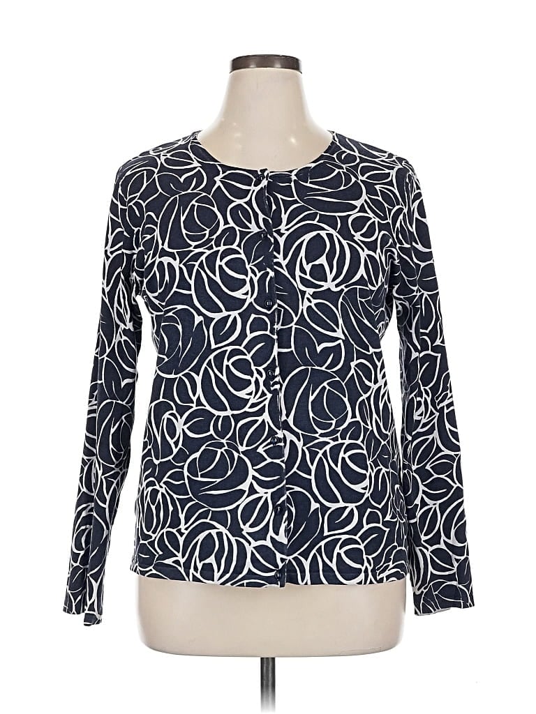 Pre-owned Jones New York Signature Silk Pullover Sweater In Blue