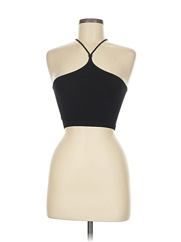Pre-owned Unbranded Tank Top Black Halter Neckline Tops