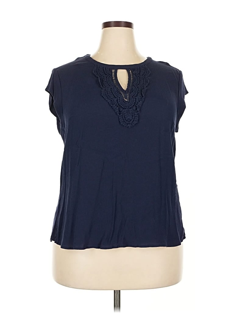 DANIEL RAINN Pre-owned Short Sleeve Blouse In Blue