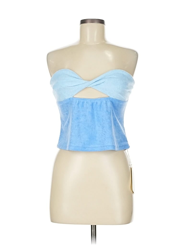 Peppermayo Tube Top Blue Strapless Neckline Tops In Multi