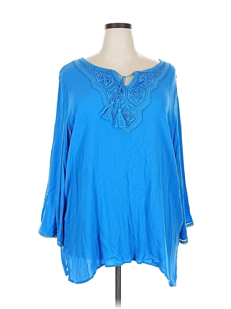 Pre-owned Ruby Rd. 3/4 Sleeve Blouse In Blue