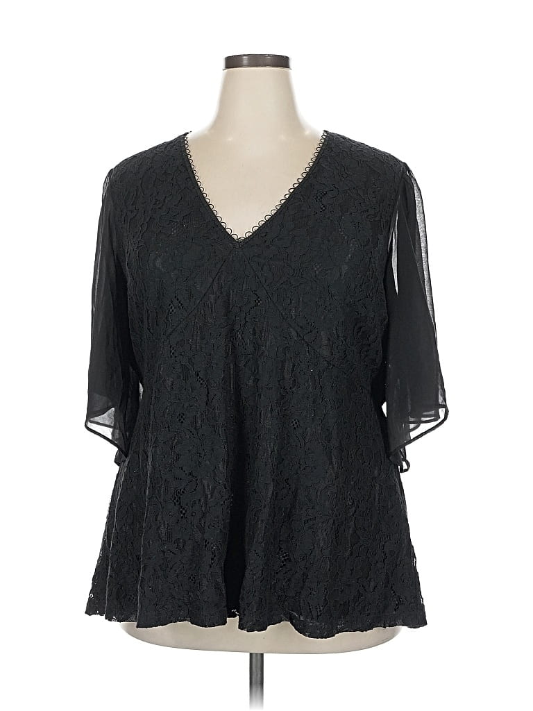 Click to view more detailed imagery on our partner's website Pre-owned City Chic 3/4 Sleeve Blouse In Black