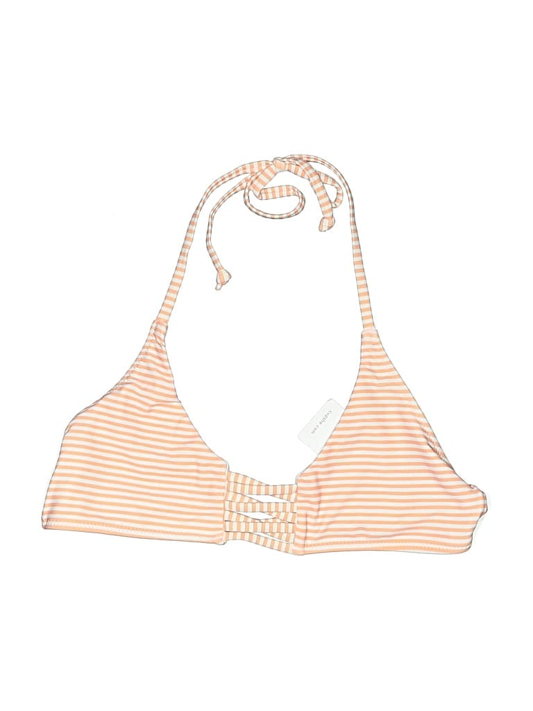 Cupshe Swimsuit Top Orange Stripes Pattern Swimwear In Neutral