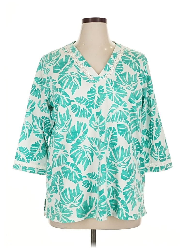 Click to view more detailed imagery on our partner's website Pre-owned Lands' End 3/4 Sleeve Blouse In Blue