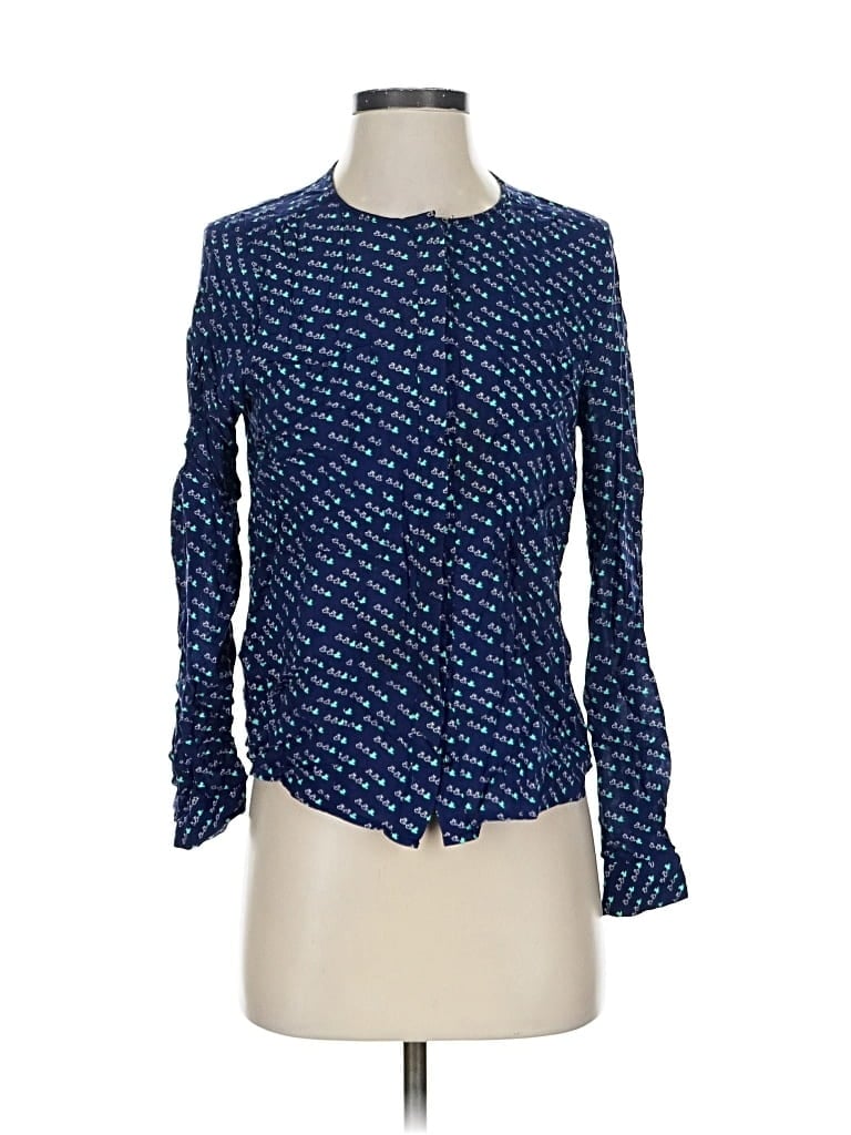 Pre-owned Maeve Long Sleeve Blouse In Blue