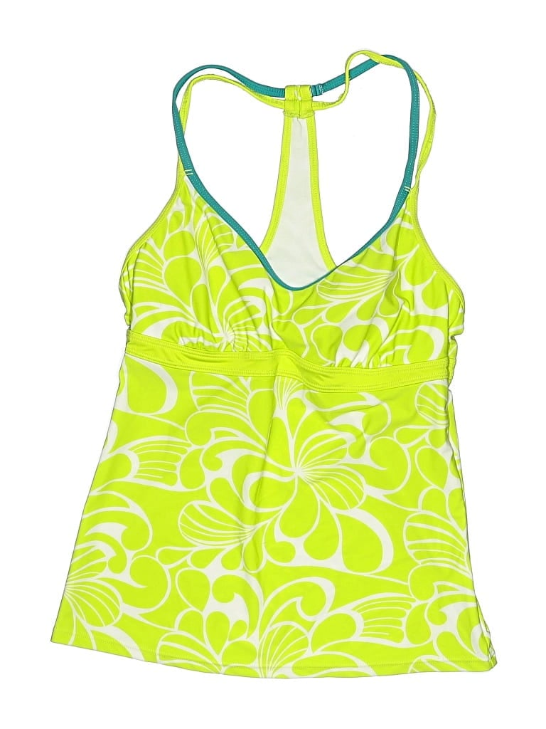 Click to view more detailed imagery on our partner's website Pre-owned Athleta Swimsuit Top Green Print Pattern Swimwear