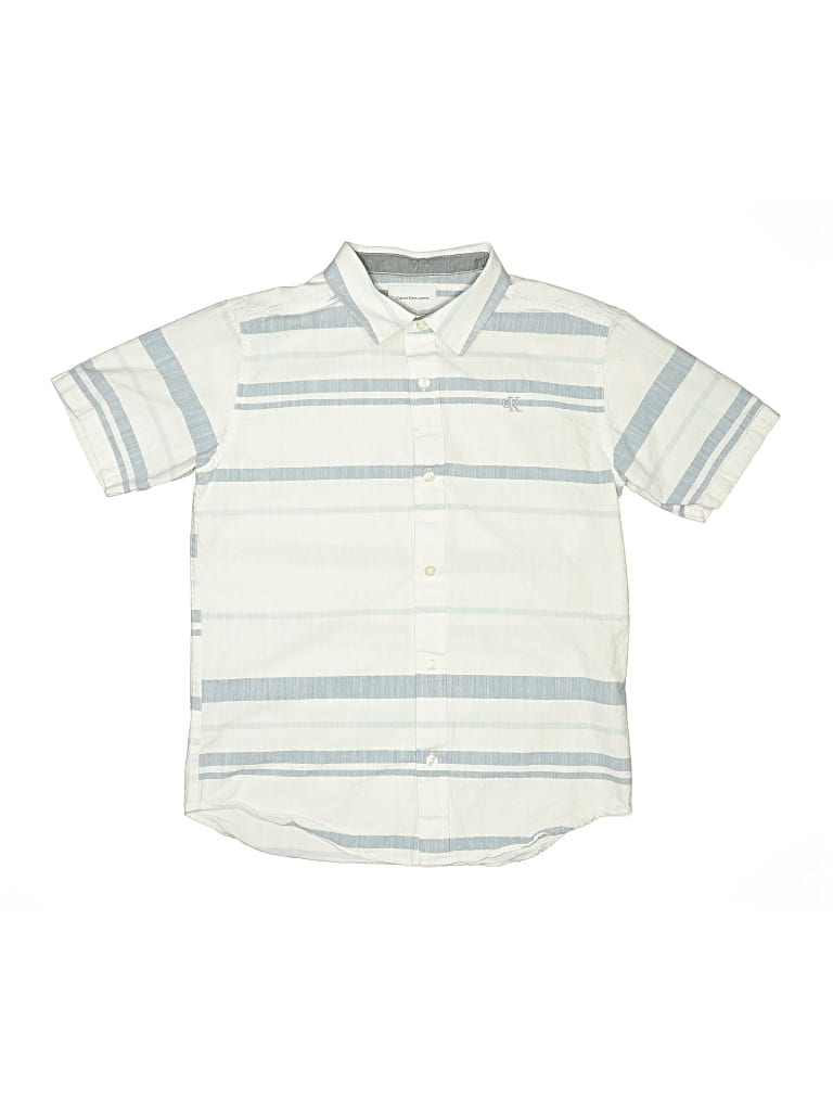 Pre-owned Calvin Klein Jeans Est.1978 Kids' Calvin Klein Jeans Short Sleeve Button Down Shirt In White