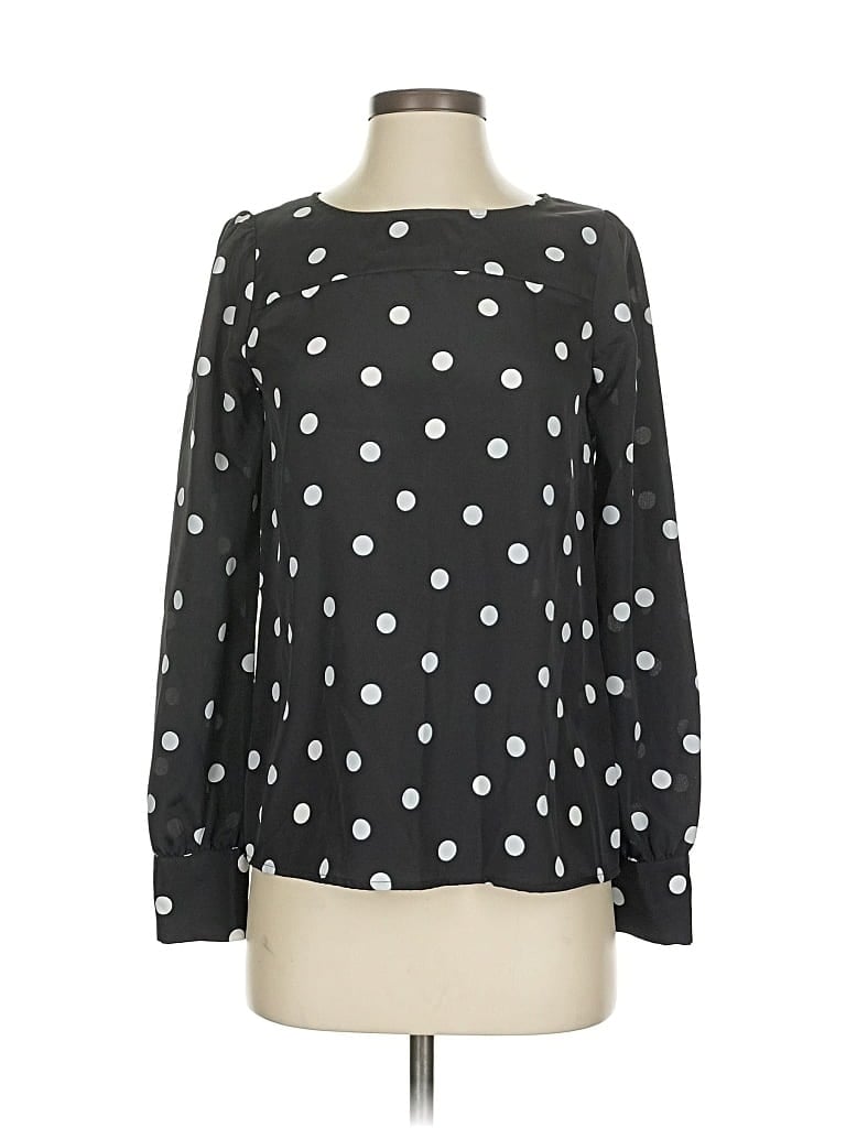 Pre-owned J.crew Factory Store Long Sleeve Blouse In Black