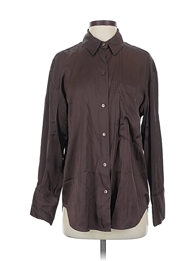 Pre-owned Abercrombie & Fitch Long Sleeve Blouse In Brown