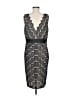 JS Collections 100% Nylon Chevron-herringbone Gray Black Cocktail Dress Size M - photo 2