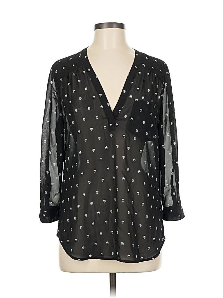 Pre-owned Maurices 3/4 Sleeve Blouse In Black