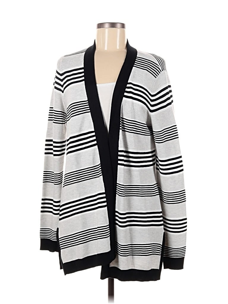 Pre-owned Evolution By Cyrus Cardigan Sweater In White
