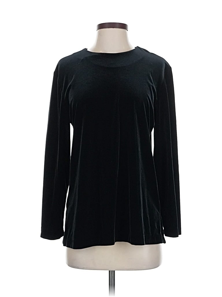 Pre-owned Briggs Long Sleeve Top Black Crew Neck Tops