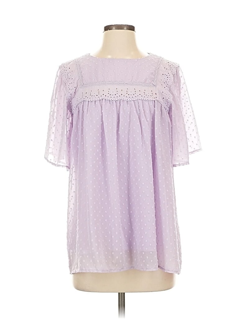 UNBRANDED Pre-owned Short Sleeve Blouse In Purple