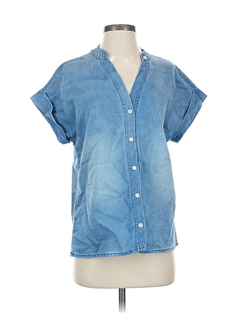 Made With Love Short Sleeve Blouse In Blue