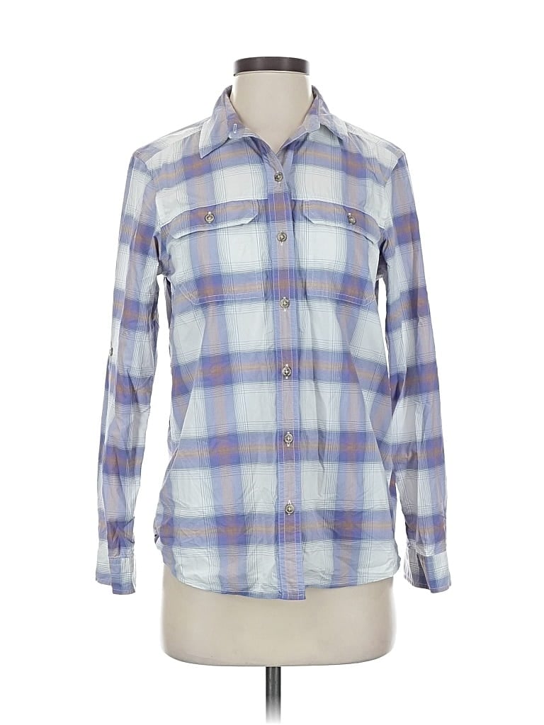 Pre-owned Eddie Bauer Long Sleeve Button Down Shirt In Blue