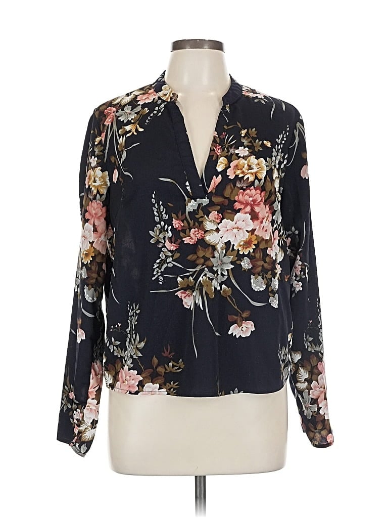 Pre-owned Shein Long Sleeve Blouse In Black