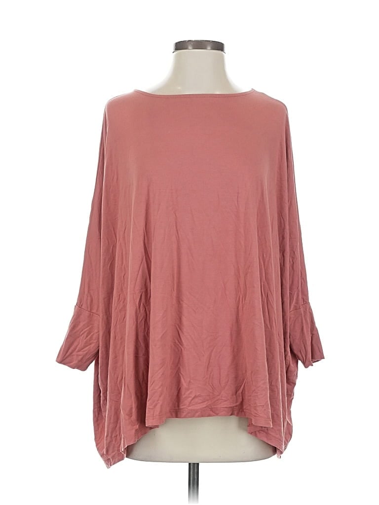Pre-owned Marla Wynne 3/4 Sleeve Top Pink Boatneck Tops