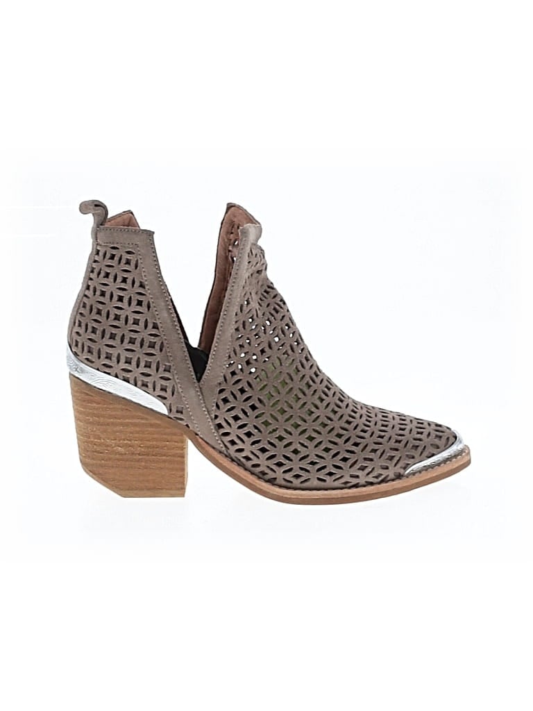 Pre-owned Assorted Brands Ankle Boots In Gray