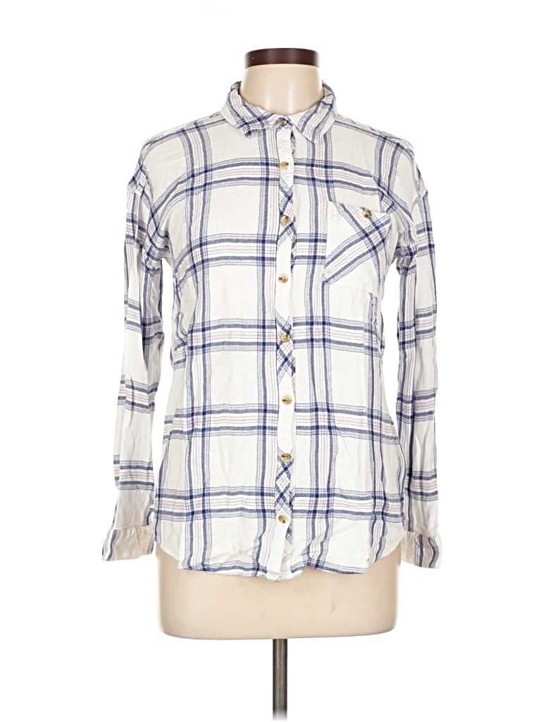 Pre-owned Maurices Long Sleeve Button Down Shirt In White