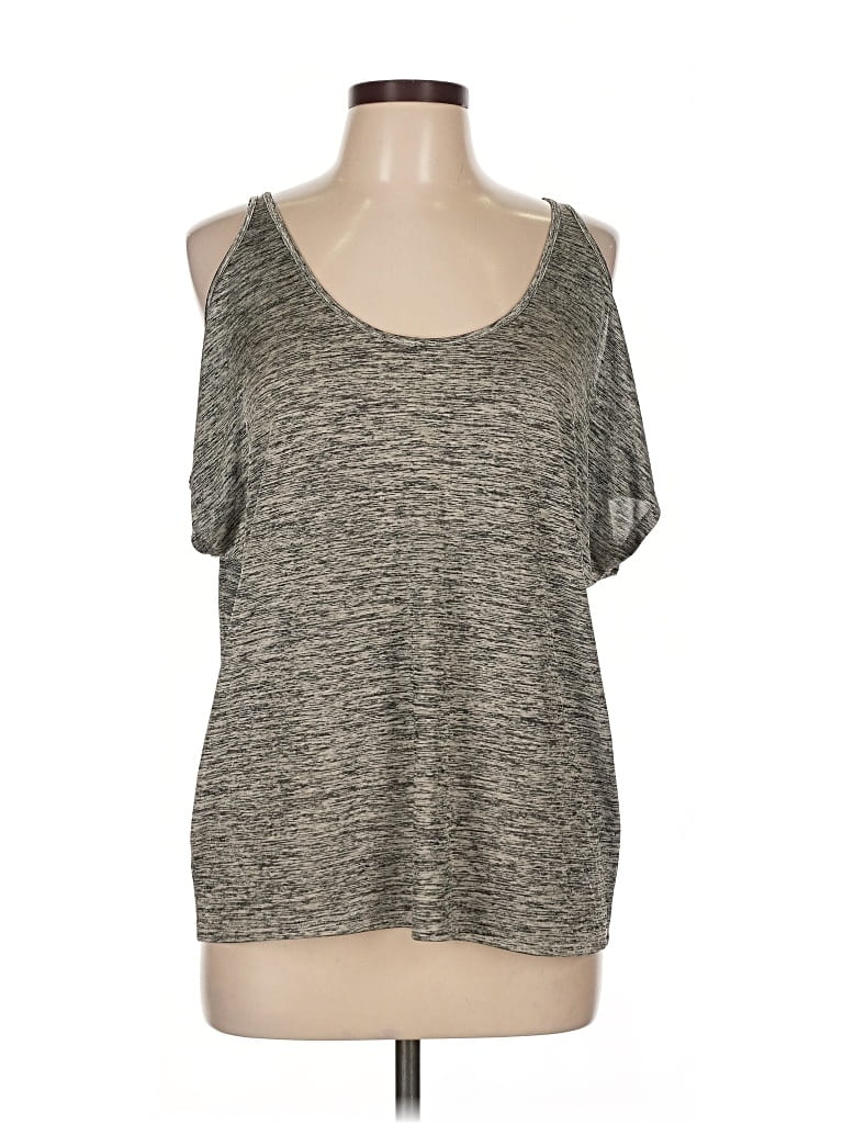 Pre-owned Soft Joie Short Sleeve Top Gray Cold Shoulder Neckline Tops