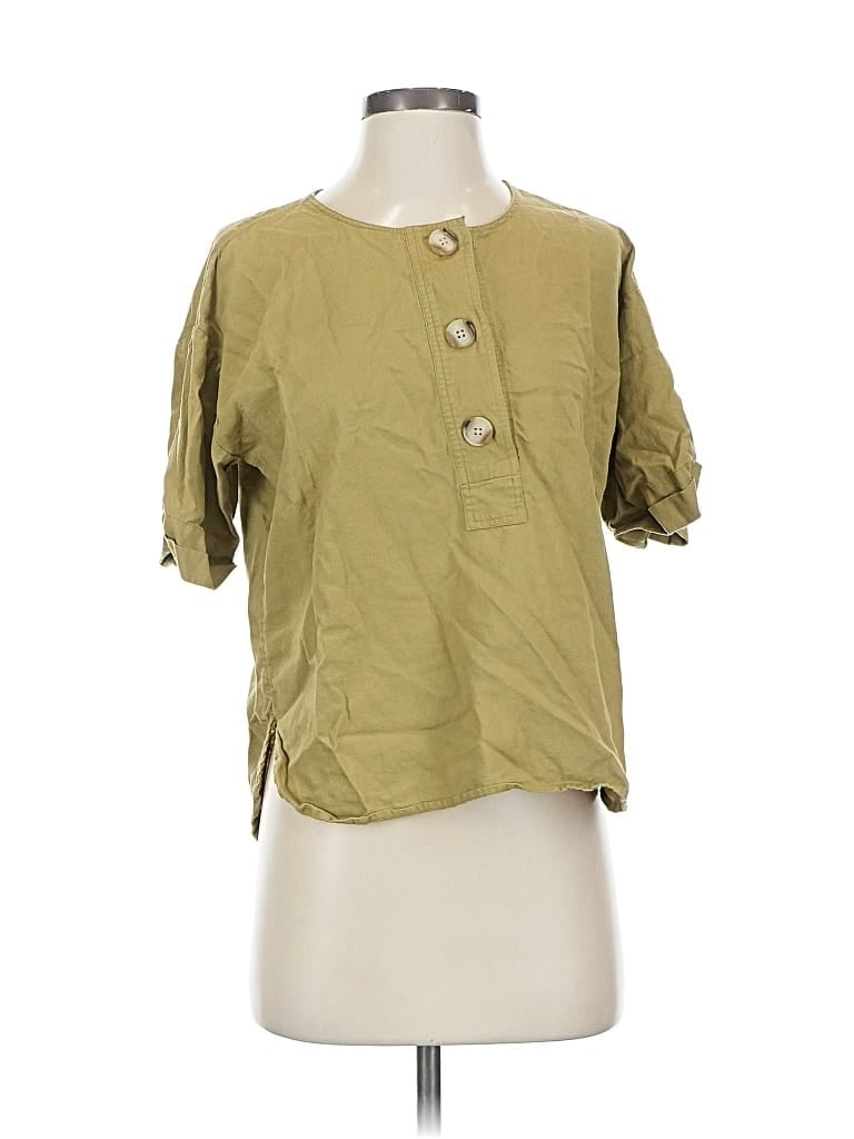 MADEWELL Pre-owned Short Sleeve Blouse In Green