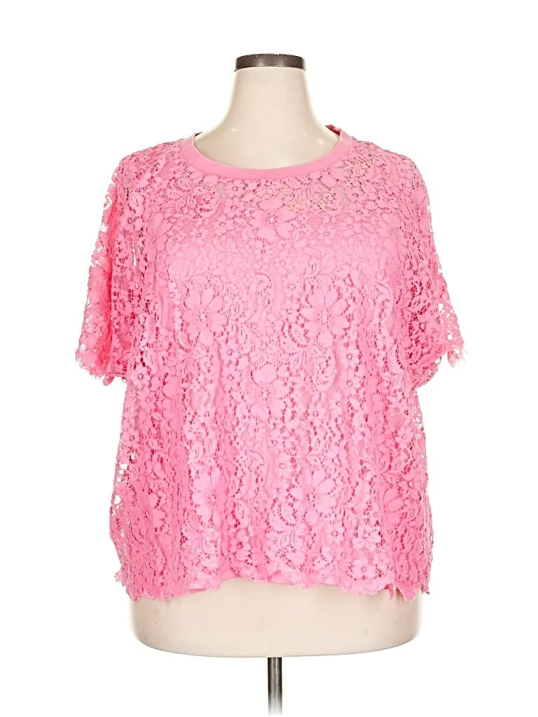 Pre-owned Tommy Hilfiger Short Sleeve Blouse In Pink