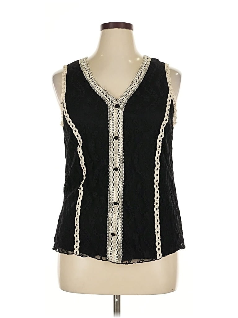 Pre-owned Worthington Sleeveless Blouse In Black