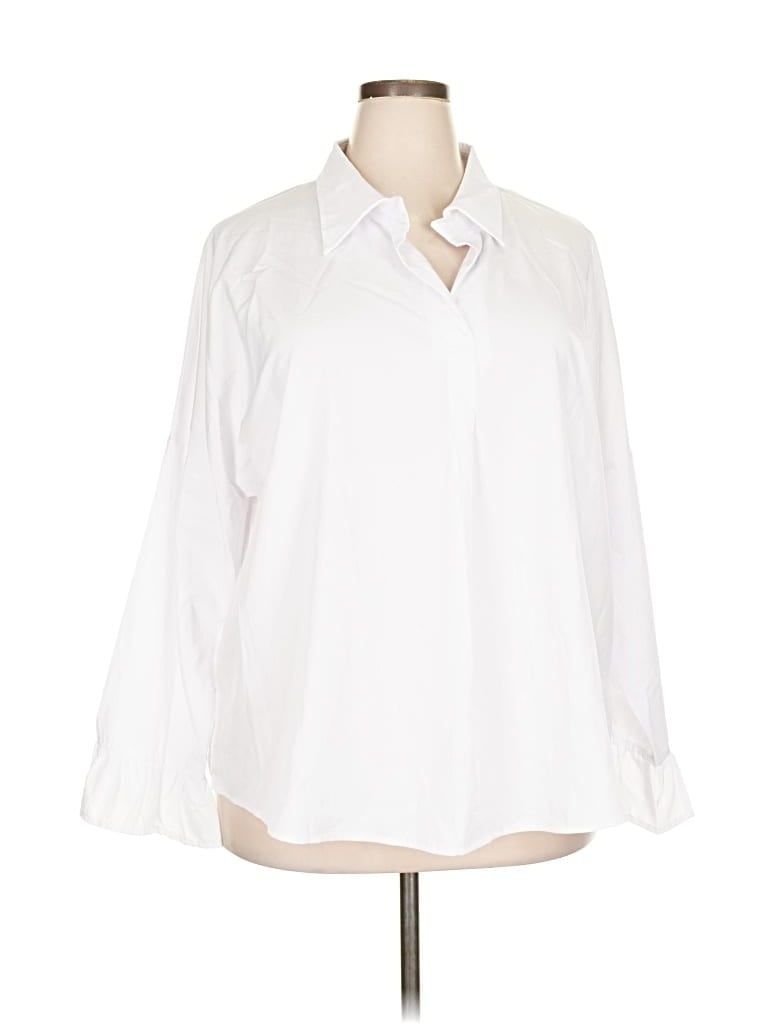 Pre-owned Unbranded Long Sleeve Blouse In White