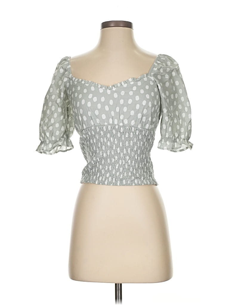 ABERCROMBIE & FITCH Pre-owned 3/4 Sleeve Blouse In Gray