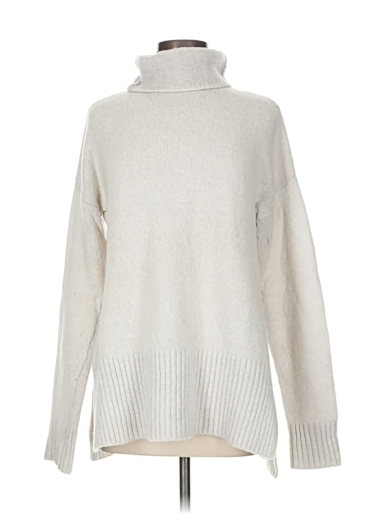 Pre-owned Lou & Grey Wool Pullover Sweater In White