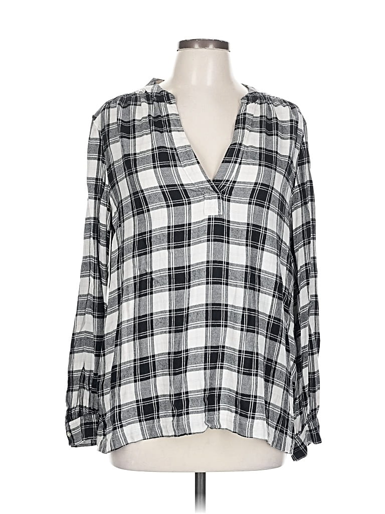 Pre-owned Gap Long Sleeve Blouse In Silver