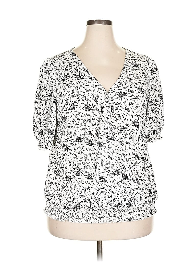 MELLODAY Pre-owned Short Sleeve Blouse In White