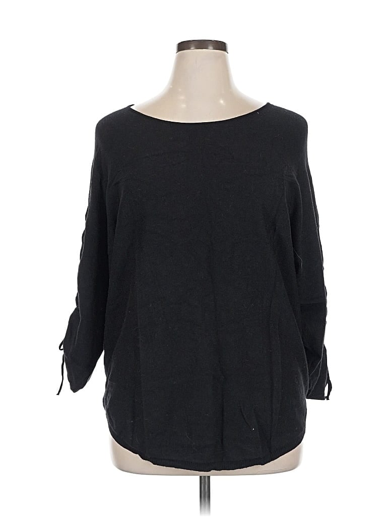 Pre-owned Max Studio 3/4 Sleeve Top Black Boatneck Tops