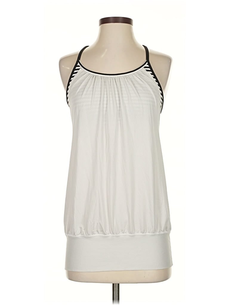 Pre-owned Lululemon Athletica Tank Top White Halter Neckline Tops