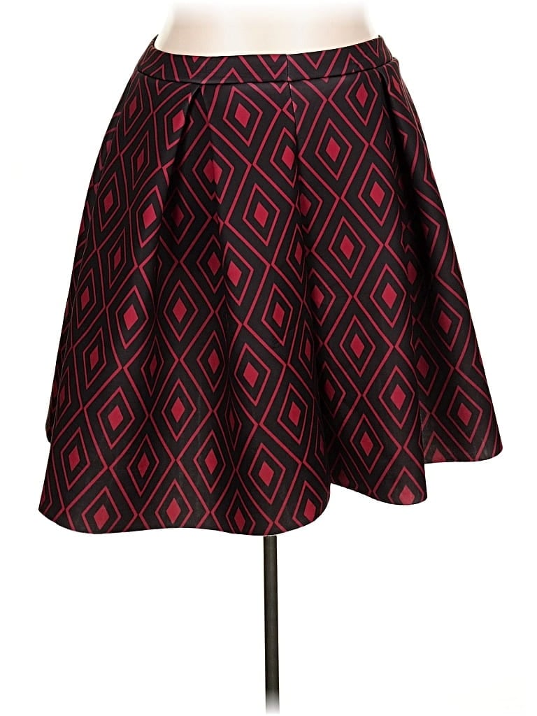 Pre-owned Ashley Stewart Formal Skirt In Burgundy