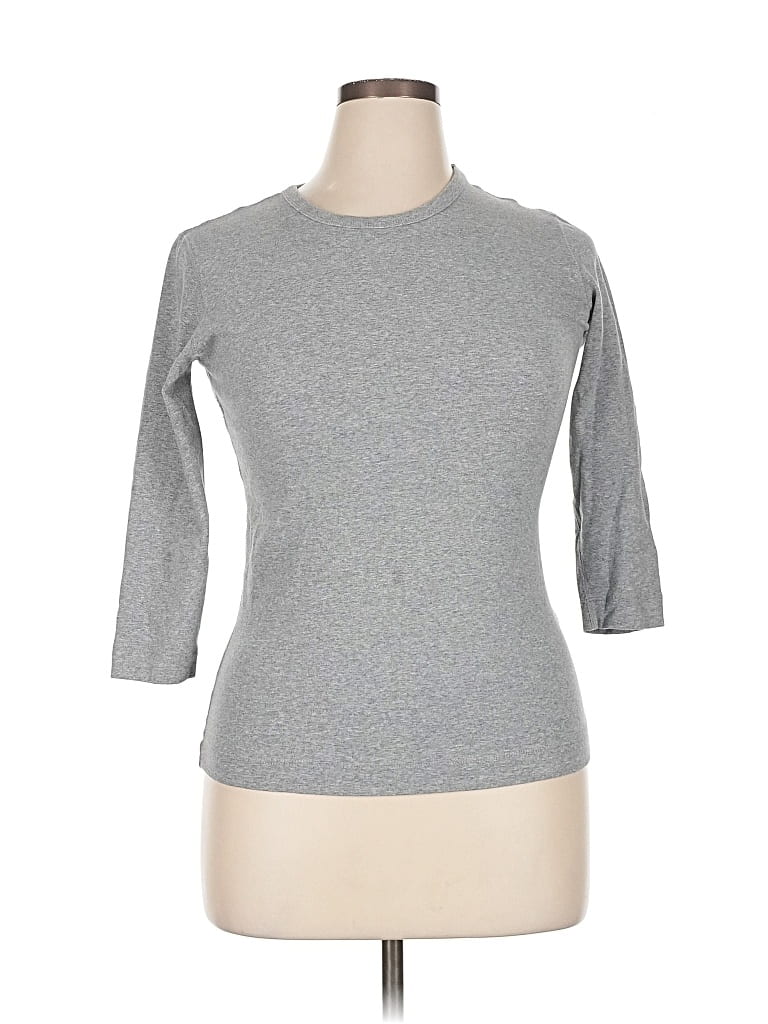 Pre-owned Assorted Brands 3/4 Sleeve T-shirt In Gray