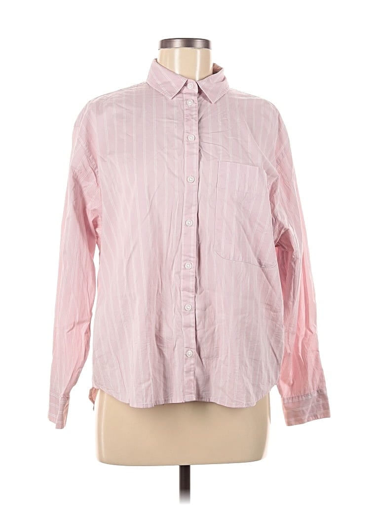 Pre-owned A New Day Long Sleeve Button Down Shirt In Pink
