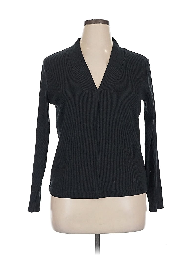 Pre-owned Prolōgue Long Sleeve Blouse In Black
