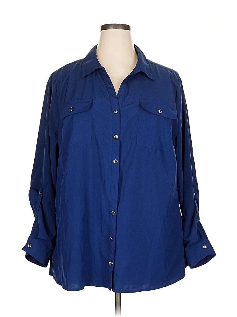 NOTATIONS Pre-owned 3/4 Sleeve Blouse In Blue