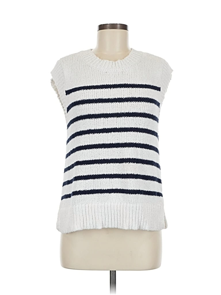 Pre-owned Ann Taylor Loft Sweater Vest In White