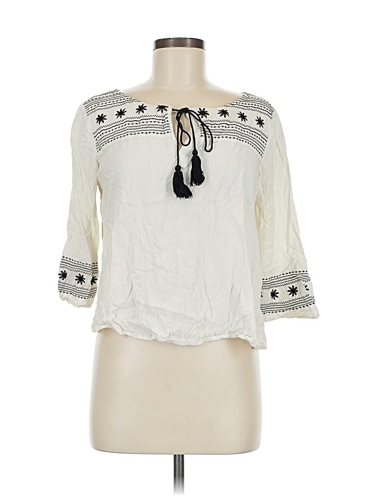 Pre-owned Cupcakes And Cashmere 3/4 Sleeve Blouse In White