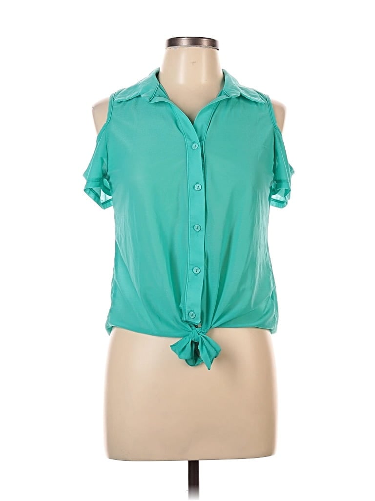 Pre-owned Rue21 Short Sleeve Blouse In Blue
