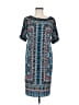 Chico's Print Blue Casual Dress Size Med (1) - photo 1