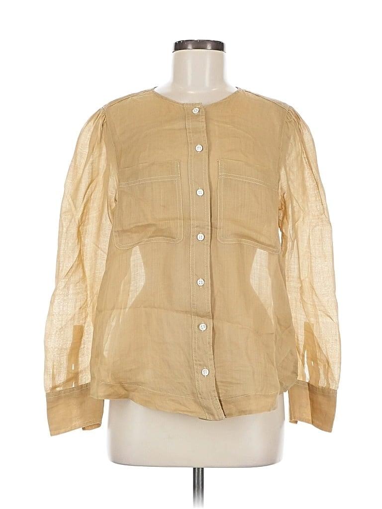 BANANA REPUBLIC Pre-owned Long Sleeve Blouse In Gold