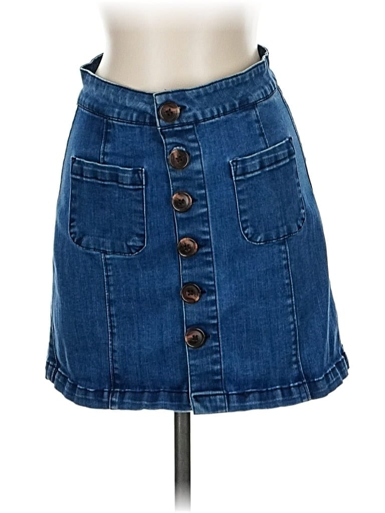 Pre-owned Black Label By C'est Toi Denim Skirt In Blue