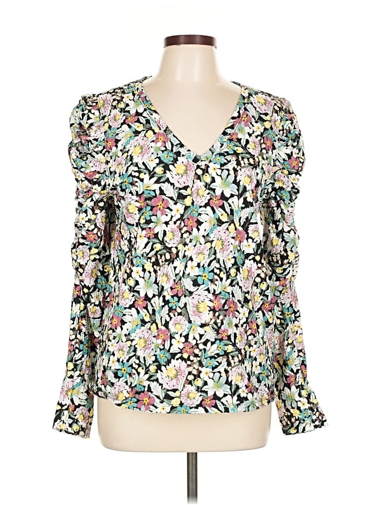 Pre-owned Ann Taylor Loft Long Sleeve Blouse In White