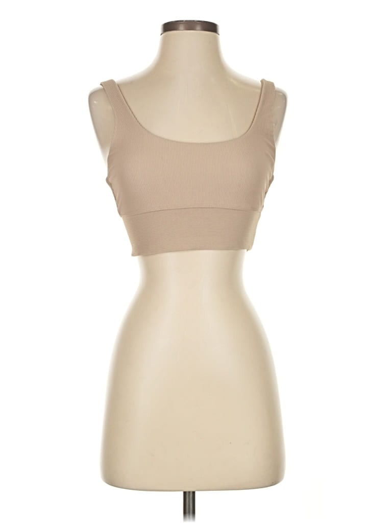 Pre-owned Assorted Brands Tank Top Tan Strapless Neckline Tops In Brown