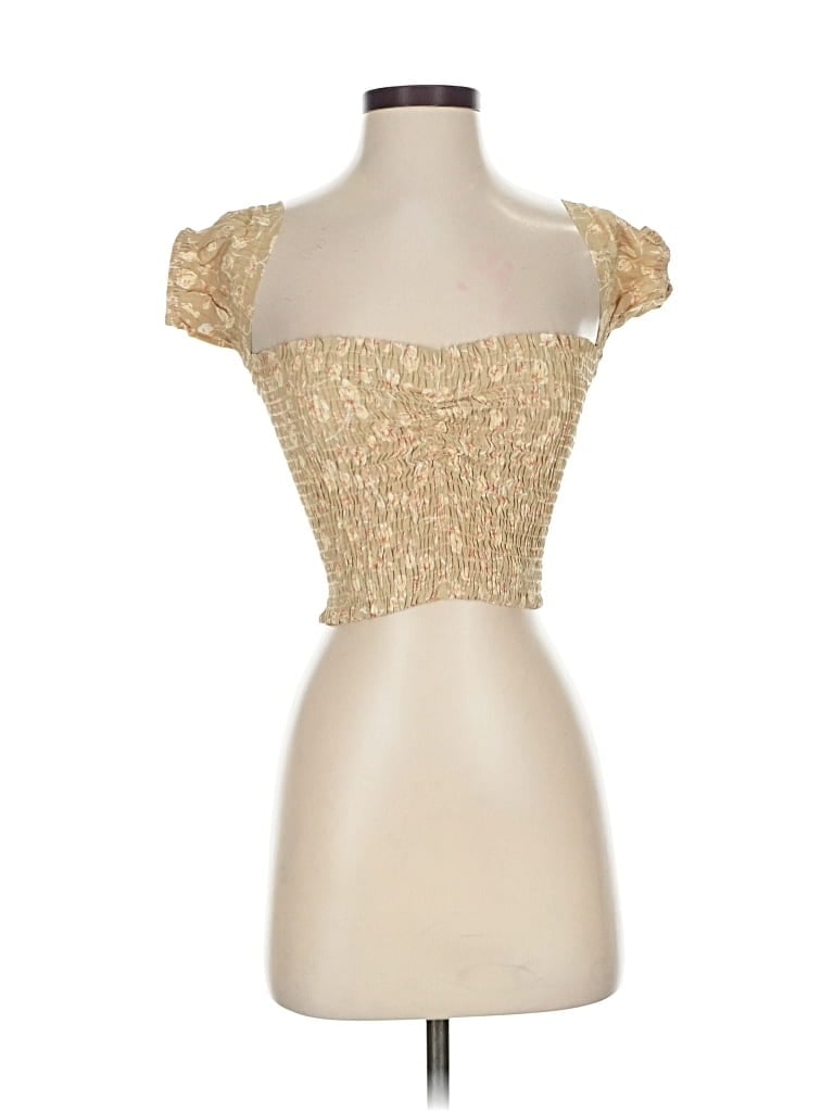 BLUE LIFE Pre-owned Tube Top Gold Strapless Neckline Tops