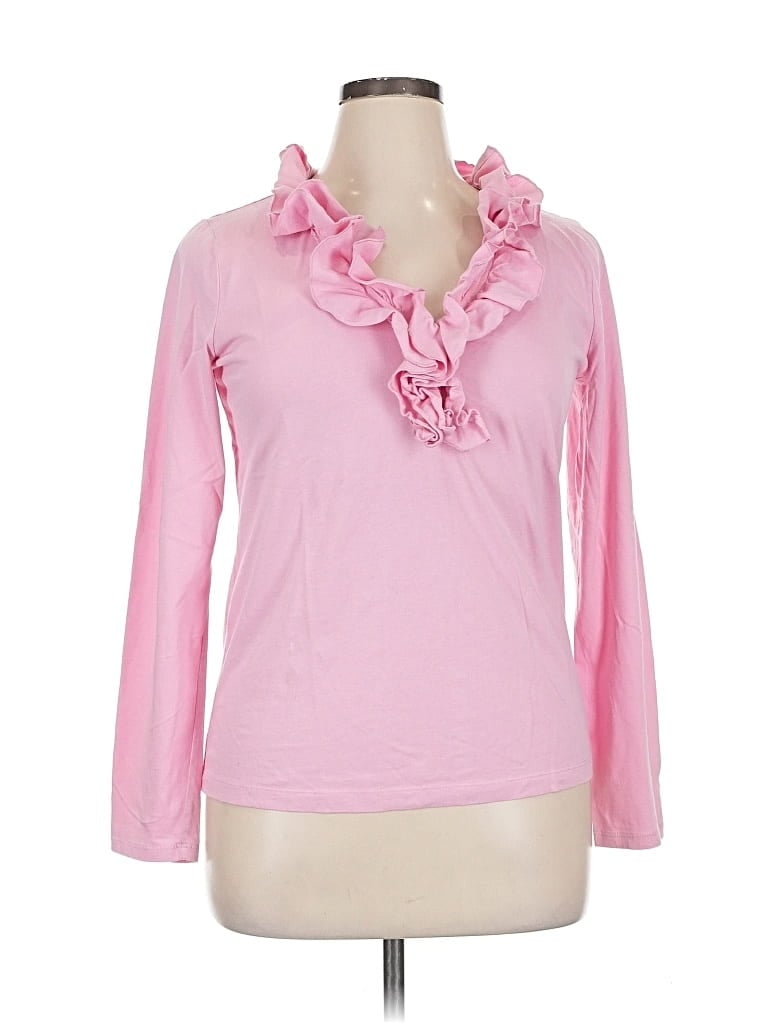 Pre-owned Chaps Long Sleeve Top Pink Cowl Neck Tops
